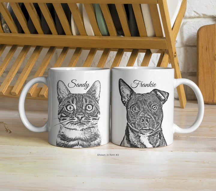 Mug de croquis de portrait d’animal de compagnie