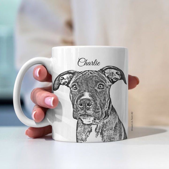Mug de croquis de portrait d’animal de compagnie