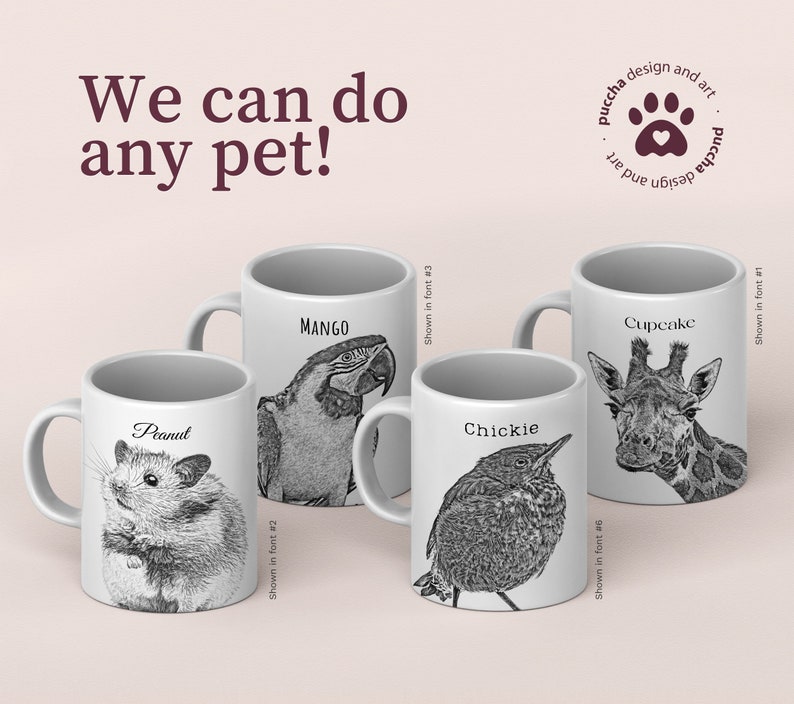 Mug de croquis de portrait d’animal de compagnie