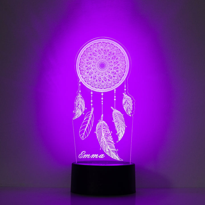 Lampe de chevet Attrape-rêves LED Lumières coloréese personnalisée