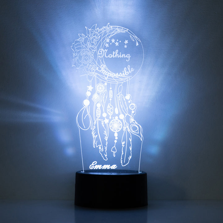 Lampe de chevet Attrape-rêves LED Lumières coloréese personnalisée