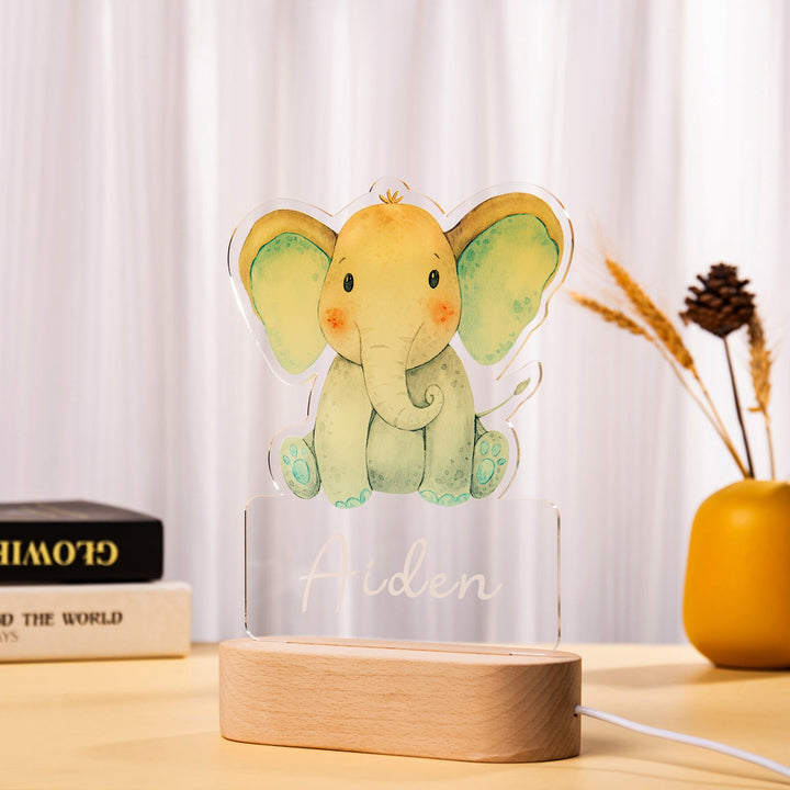 Lampe de chevet l'éléphant LED Lumières monochrome personnalisée