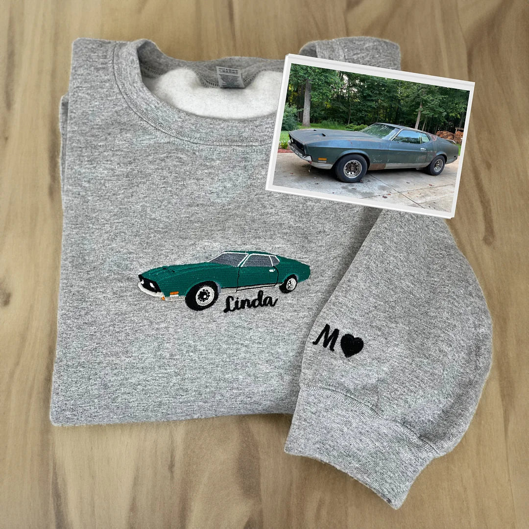 Sweat-shirt brodé de voiture personnalisé