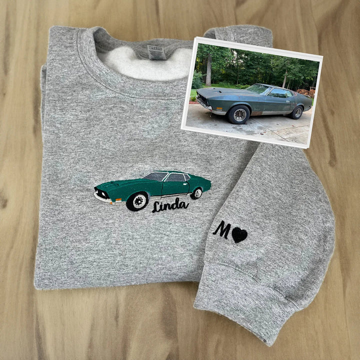 Sweat-shirt brodé de voiture personnalisé