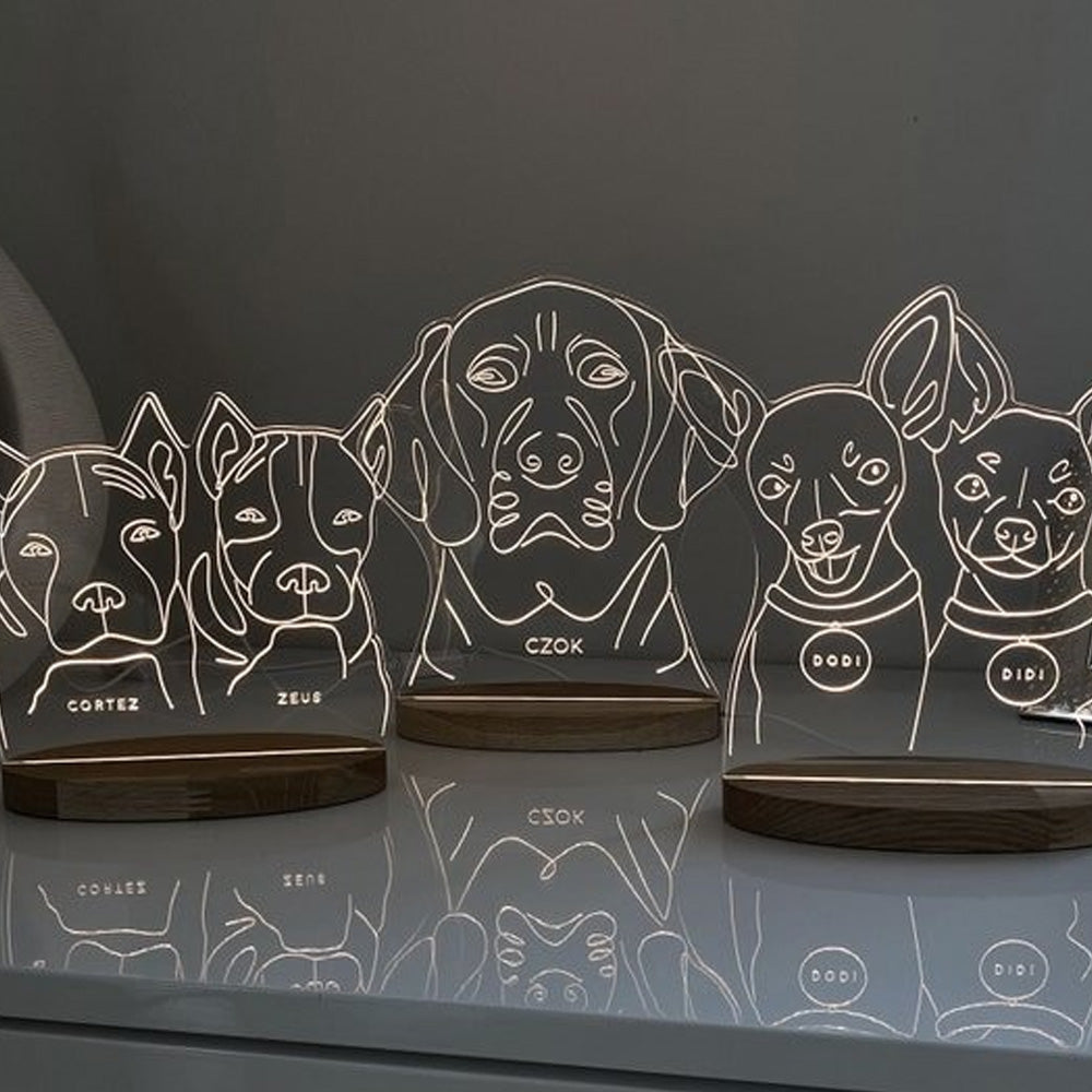 Portrait de lampe à LED de votre animal de compagnie