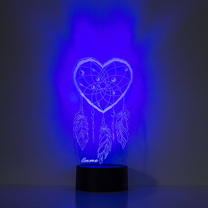 Lampe de chevet En forme de coeur Attrape-rêves LED Lumières coloréese personnalisée