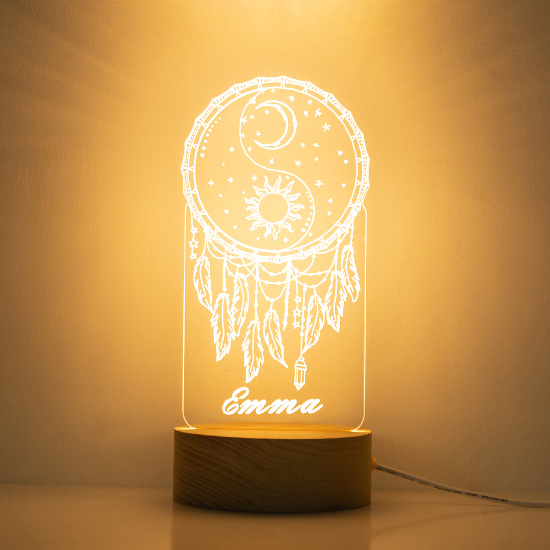 Lampe de chevet Attrape-rêves LED Lumières coloréese personnalisée