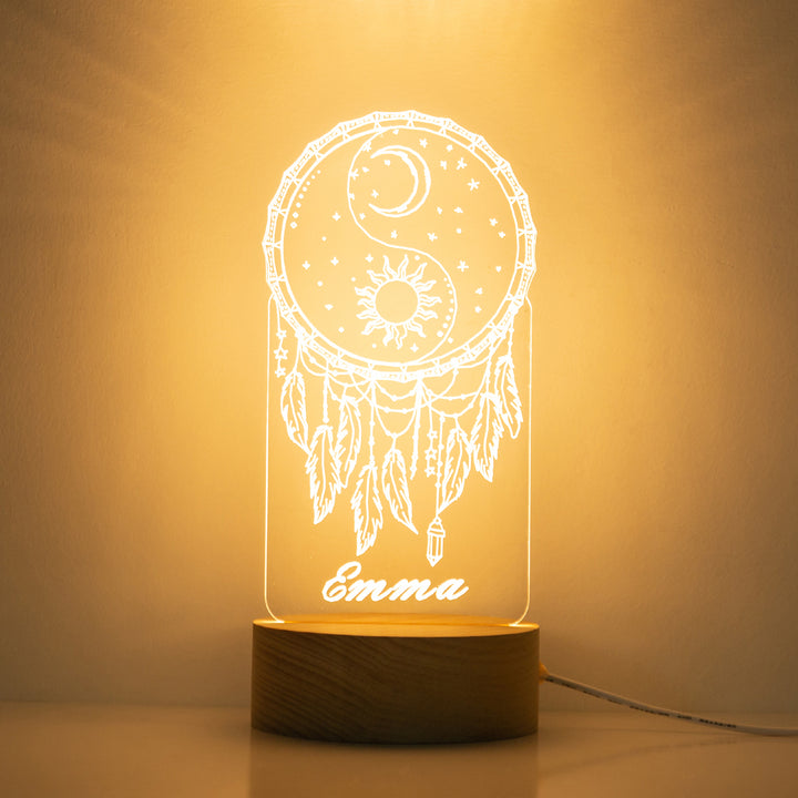 Lampe de chevet Attrape-rêves LED Lumières coloréese personnalisée
