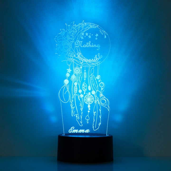 Lampe de chevet Attrape-rêves LED Lumières coloréese personnalisée