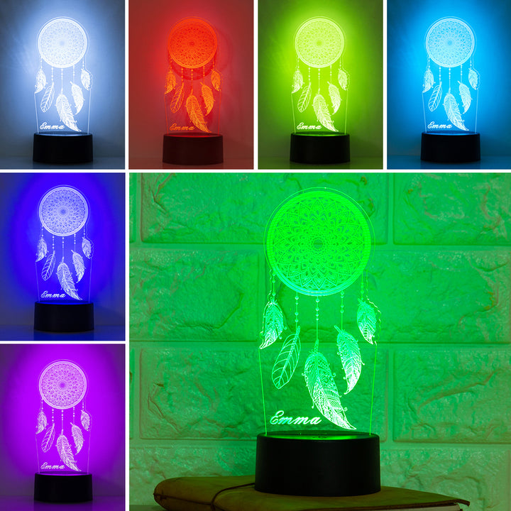 Lampe de chevet Attrape-rêves LED Lumières coloréese personnalisée