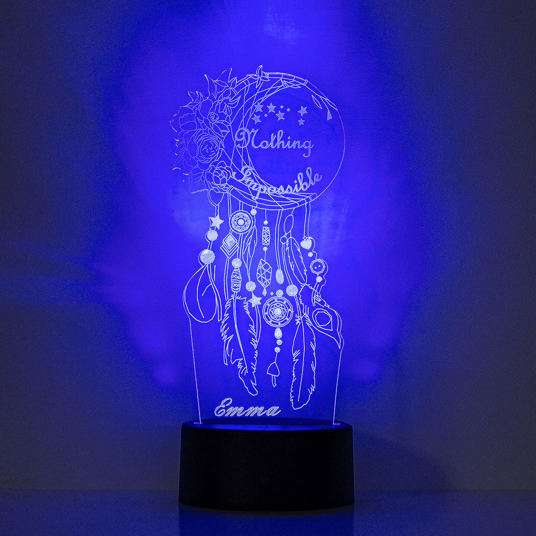 Lampe de chevet Attrape-rêves LED Lumières coloréese personnalisée