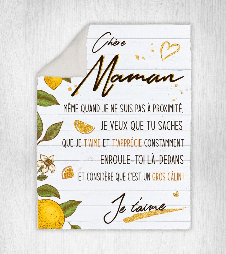 Chère Maman-Couverture plaids polaire Cadeau citron E-Style