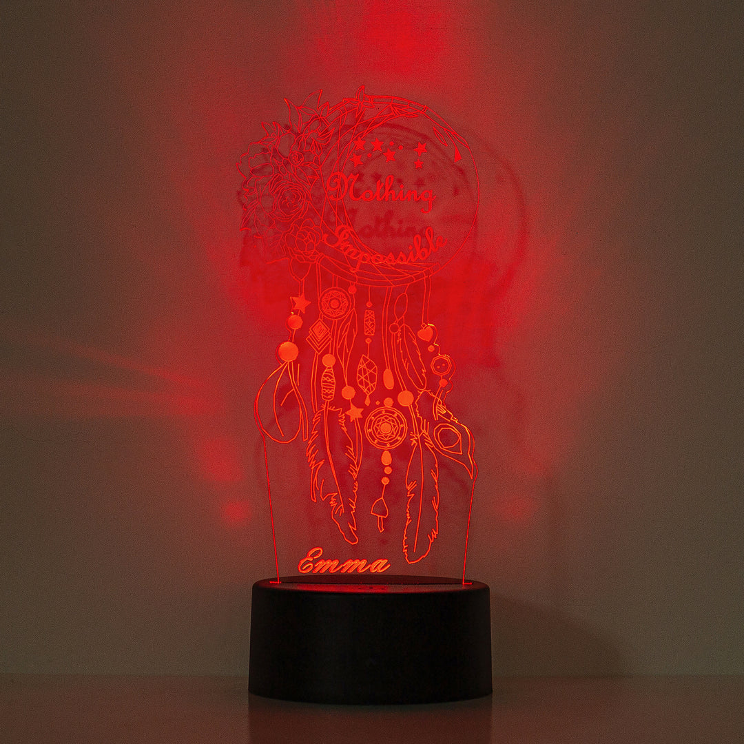 Lampe de chevet Attrape-rêves LED Lumières coloréese personnalisée