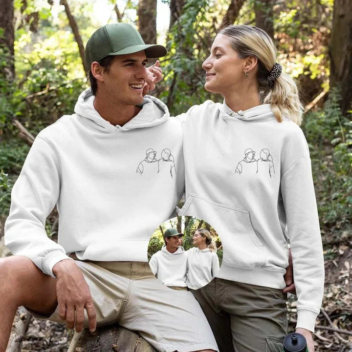Sweat-shirt et Tshirt photo personnalisé-dessin au trait-Cadeau Saint Valentin