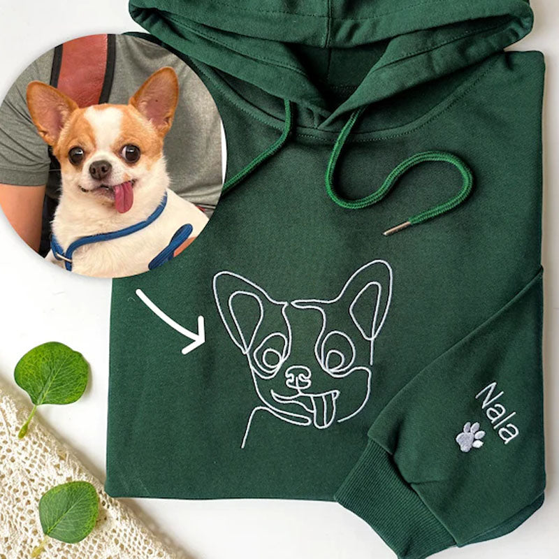 Sweatshirt pour animaux Brodé Personnalisé- à ligne unique