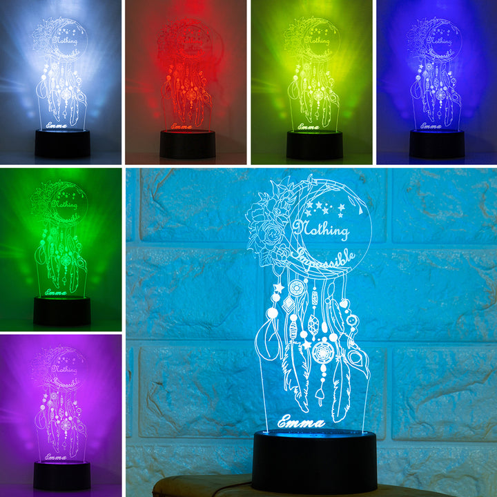 Lampe de chevet Attrape-rêves LED Lumières coloréese personnalisée