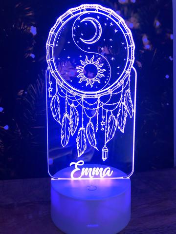 Lampe de chevet Attrape-rêves LED Lumières coloréese personnalisée