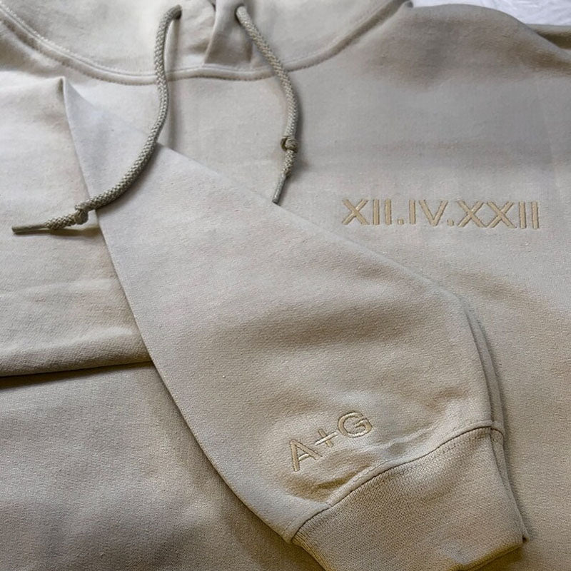 Sweat Rétro Personnalisé Chiffres romains Brodés