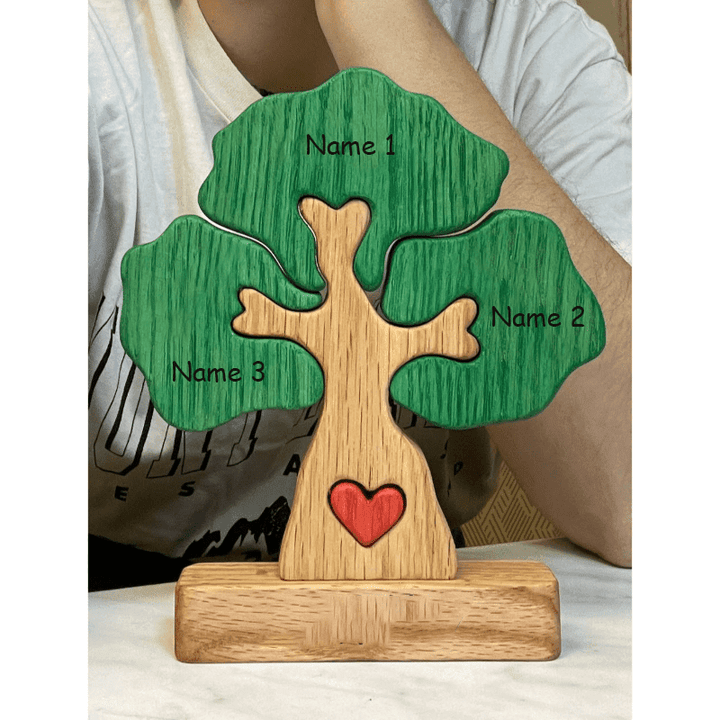 2-10 Prénoms🌳Puzzle familial de généalogie en bois