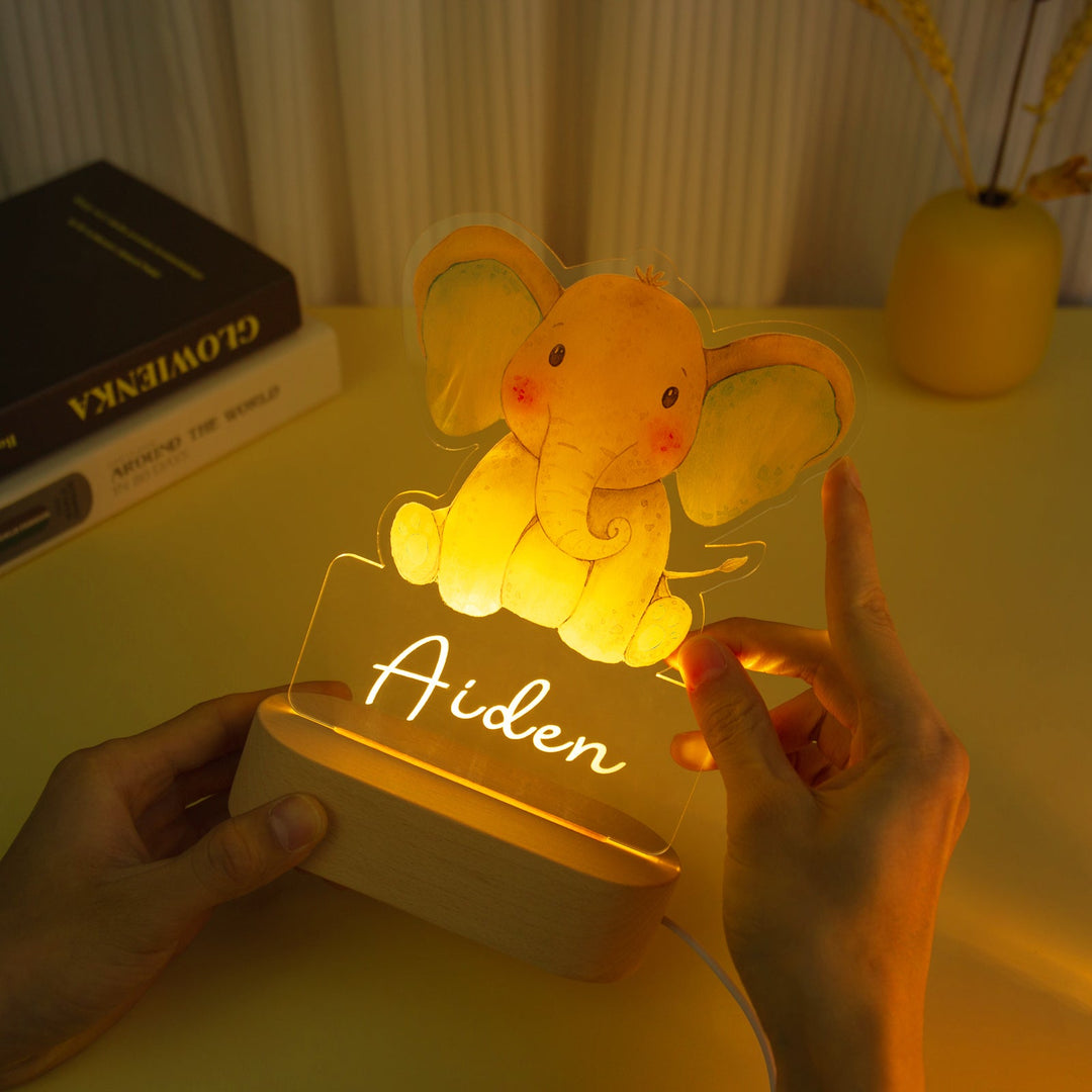 Lampe de chevet l'éléphant LED Lumières monochrome personnalisée