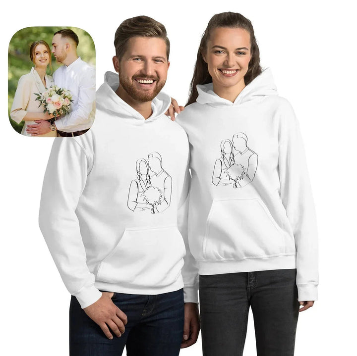 Sweat-shirt et Tshirt photo personnalisé-dessin au trait-Cadeau Saint Valentin