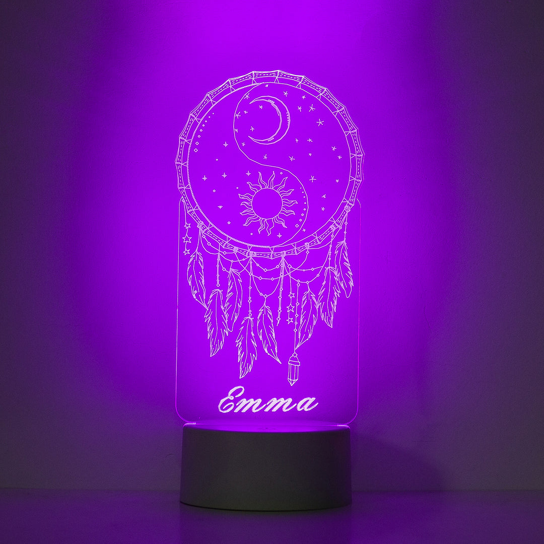 Lampe de chevet Attrape-rêves LED Lumières coloréese personnalisée