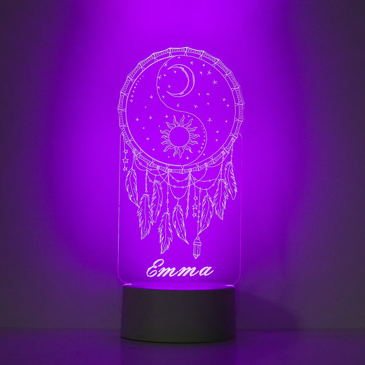 Lampe de chevet Attrape-rêves LED Lumières coloréese personnalisée