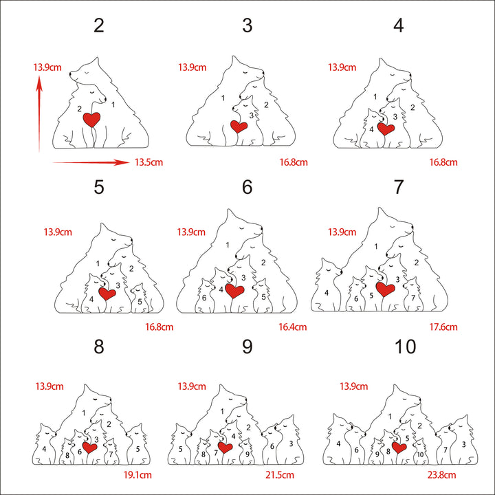 2-10 Prénoms🐺Puzzle de la famille Loup Timber