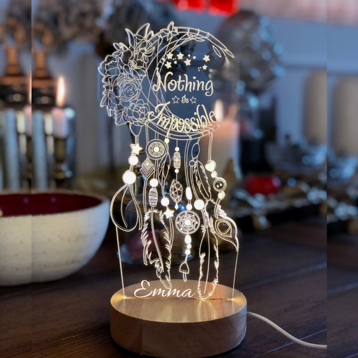 Lampe de chevet Attrape-rêves LED Lumières coloréese personnalisée
