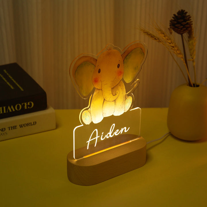 Lampe de chevet l'éléphant LED Lumières monochrome personnalisée