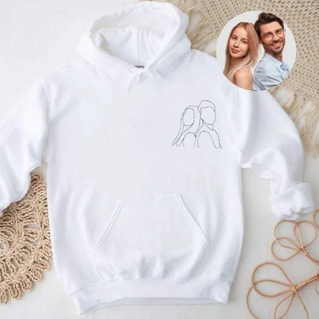 Sweat-shirt et Tshirt photo personnalisé-dessin au trait-Cadeau Saint Valentin