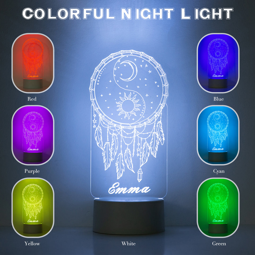 Lampe de chevet Attrape-rêves LED Lumières coloréese personnalisée
