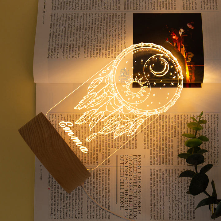 Lampe de chevet Attrape-rêves LED Lumières coloréese personnalisée