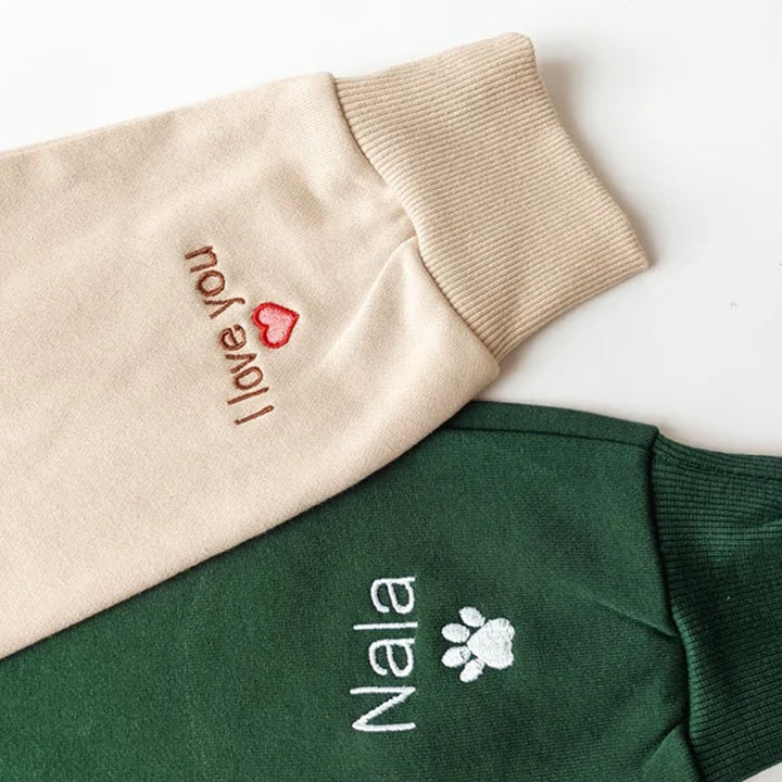 Sweatshirt pour animaux Brodé Personnalisé- à ligne unique