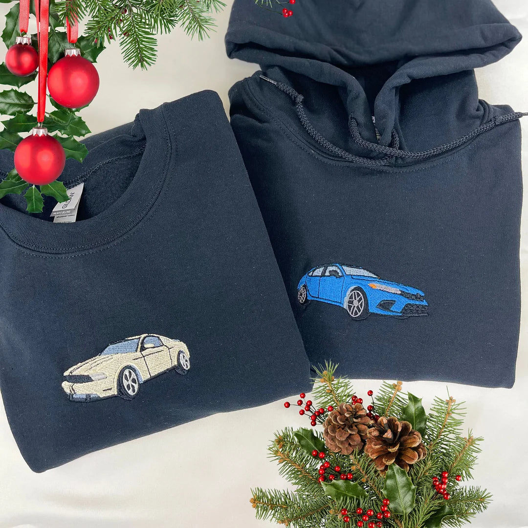 Sweat-shirt brodé de voiture personnalisé