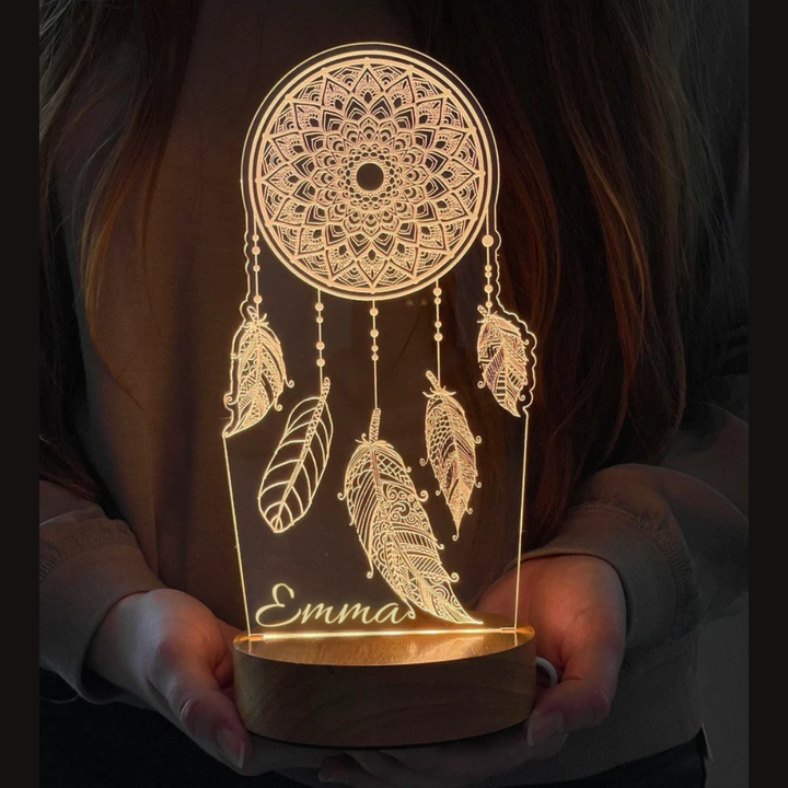 Lampe de chevet Attrape-rêves LED Lumières coloréese personnalisée