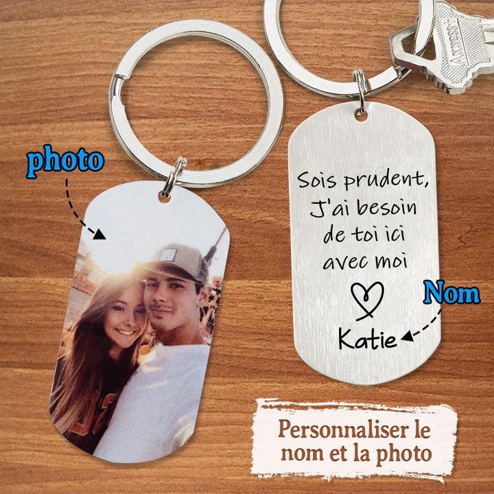 Porte-Clés photo Personnalisée et Prénom