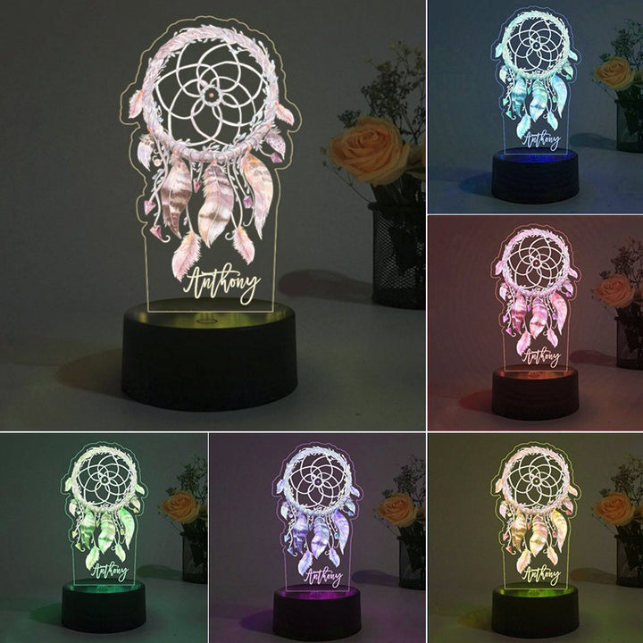 Lampe de chevet Attrape-rêves LED Lumières coloréese personnalisée