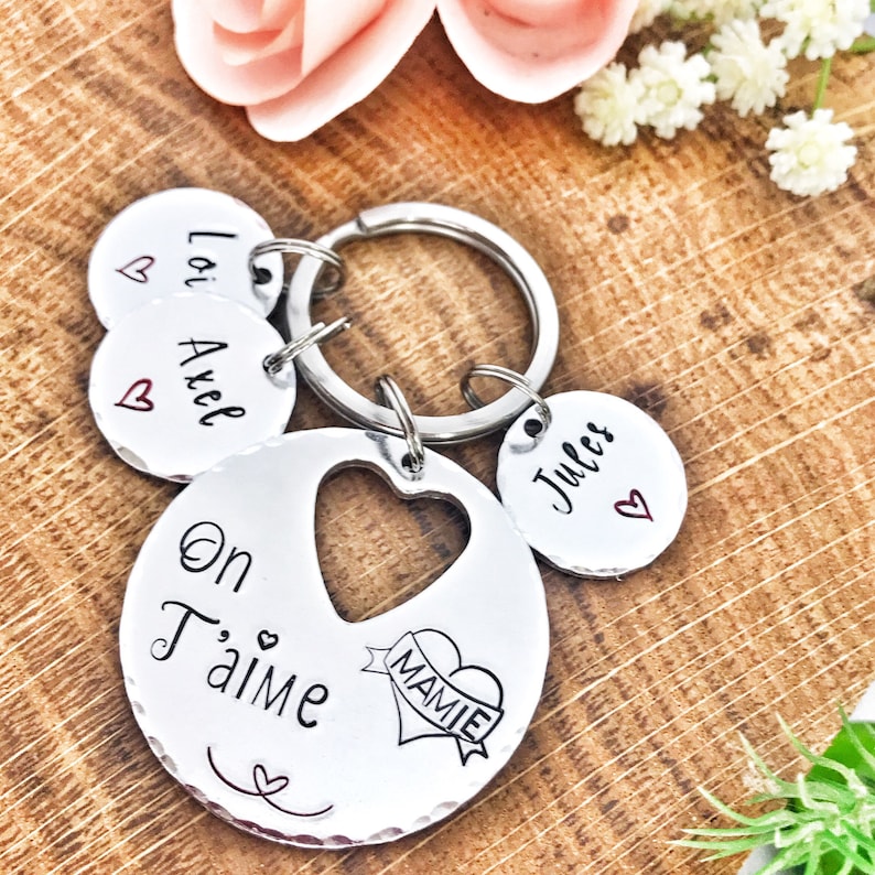 Porte-Clés Personnalisé pour Mamie et Maman - Cadeau Unique